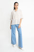 The White & Brown Oversized Striped Shirt